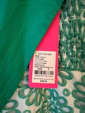 Lilly Pulitzer Green Eyelet Romper with White Eyelet Detail